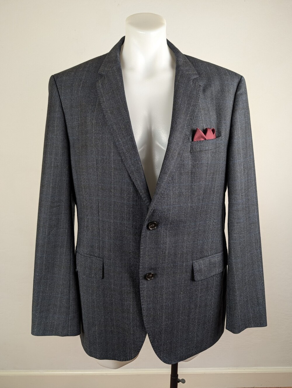 Hugo Boss Superfine Virgin Wool Sport Jacket w/ Blue Accent Stripes